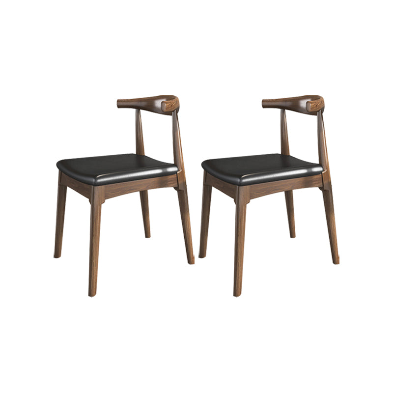 Industrial Armless Dining Chairs Solid Wood Open Back Side Chair Nut-Brown 2 Piece Set Clearhalo 'Dining Chairs' 'Dining Tables & Seating' 'dining_chair' 'furn' 'furn_dining_chair' 'Furniture' 'Kitchen & Dining Furniture' 7255808