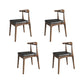 Industrial Armless Dining Chairs Solid Wood Open Back Side Chair Nut-Brown 4 Piece Set Clearhalo 'Dining Chairs' 'Dining Tables & Seating' 'dining_chair' 'furn' 'furn_dining_chair' 'Furniture' 'Kitchen & Dining Furniture' 7255810