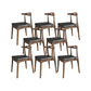 Industrial Armless Dining Chairs Solid Wood Open Back Side Chair Nut-Brown 8 Piece Set Clearhalo 'Dining Chairs' 'Dining Tables & Seating' 'dining_chair' 'furn' 'furn_dining_chair' 'Furniture' 'Kitchen & Dining Furniture' 7255813