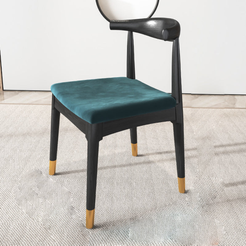 Industrial Armless Dining Chairs Solid Wood Open Back Side Chair Black 1 Piece Clearhalo 'Dining Chairs' 'Dining Tables & Seating' 'dining_chair' 'furn' 'furn_dining_chair' 'Furniture' 'Kitchen & Dining Furniture' 7255815