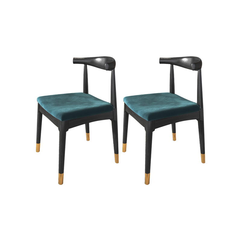 Industrial Armless Dining Chairs Solid Wood Open Back Side Chair Black 2 Piece Set Clearhalo 'Dining Chairs' 'Dining Tables & Seating' 'dining_chair' 'furn' 'furn_dining_chair' 'Furniture' 'Kitchen & Dining Furniture' 7255816