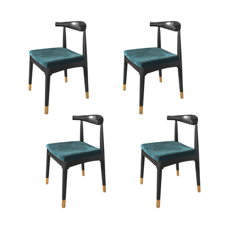 Industrial Armless Dining Chairs Solid Wood Open Back Side Chair Black 4 Piece Set Clearhalo 'Dining Chairs' 'Dining Tables & Seating' 'dining_chair' 'furn' 'furn_dining_chair' 'Furniture' 'Kitchen & Dining Furniture' 7255817