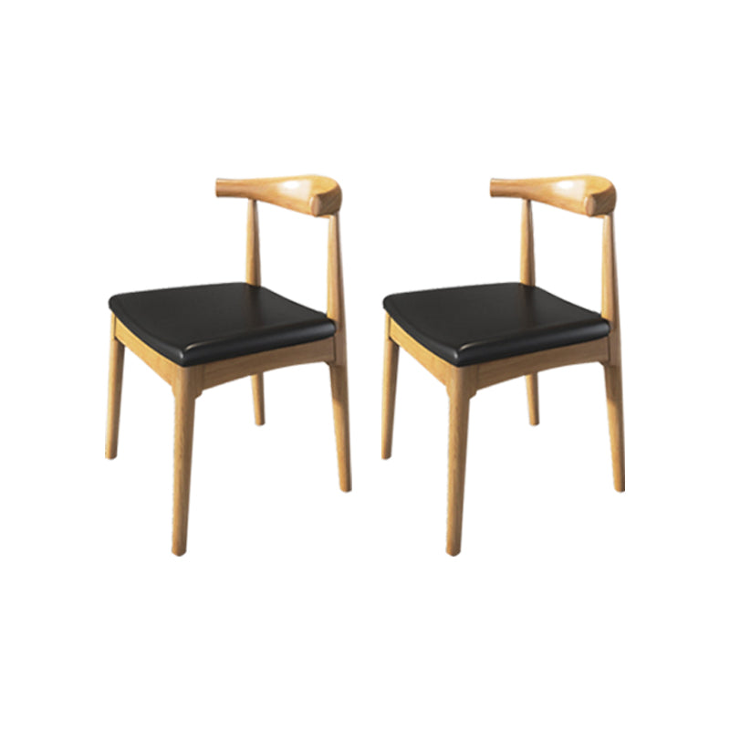 Industrial Armless Dining Chairs Solid Wood Open Back Side Chair Natural 2 Piece Set Clearhalo 'Dining Chairs' 'Dining Tables & Seating' 'dining_chair' 'furn' 'furn_dining_chair' 'Furniture' 'Kitchen & Dining Furniture' 7255821