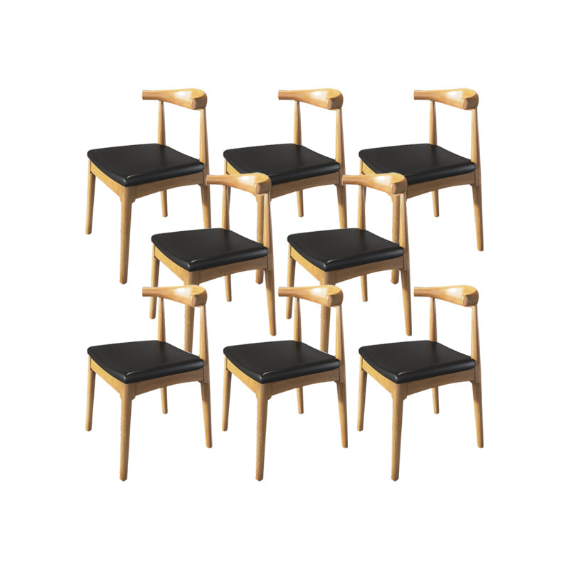 Industrial Armless Dining Chairs Solid Wood Open Back Side Chair Natural 8 Piece Set Clearhalo 'Dining Chairs' 'Dining Tables & Seating' 'dining_chair' 'furn' 'furn_dining_chair' 'Furniture' 'Kitchen & Dining Furniture' 7255824