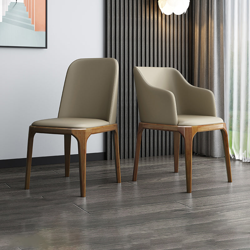 Sillas de Parsons de estilo moderno silla de comedor de cuero falso para comedor