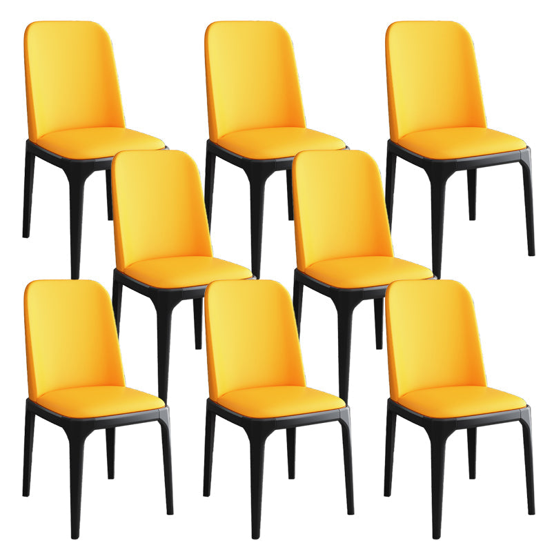 Sillas de Parsons de estilo moderno silla de comedor de cuero falso para comedor