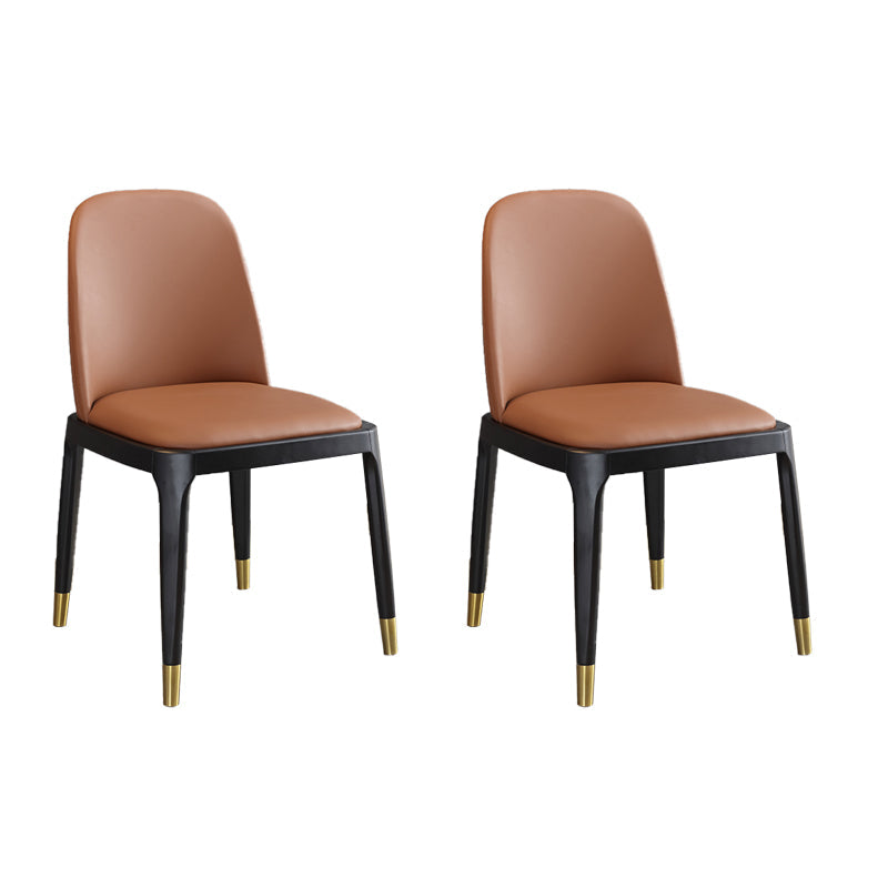 Sillas de Parsons de estilo moderno silla de comedor de cuero falso para comedor