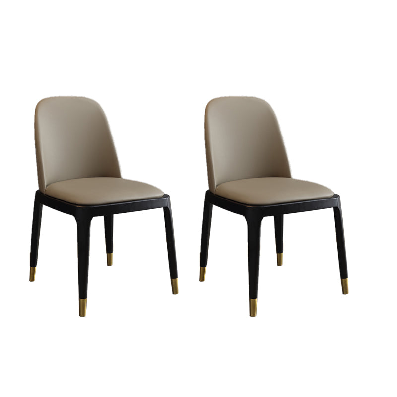 Sillas de Parsons de estilo moderno silla de comedor de cuero falso para comedor