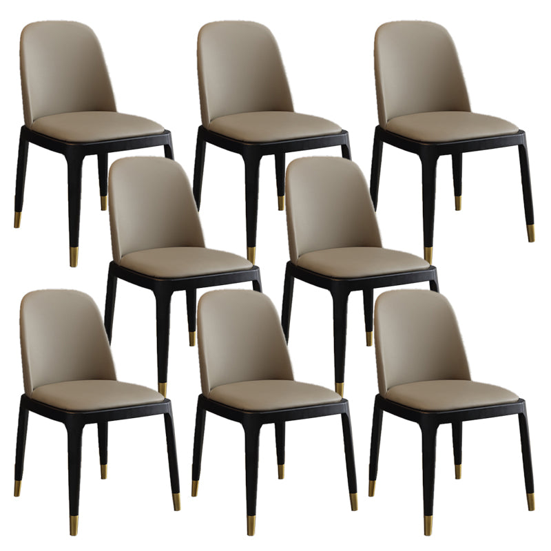 Sillas de Parsons de estilo moderno silla de comedor de cuero falso para comedor