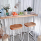Rectangle Pine Wood Top Bistro Table Modern Pub Table with White Metal Base Clearhalo 'Bar Furniture' 'Bar Tables' 'bar_tables' 'furn' 'furn_bar_tables' 'Furniture' 'Kitchen & Dining Furniture' 7256368