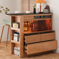 Modern Stone Bar Table with Lockers and Wood Base for Living Room Clearhalo 'Bar Furniture' 'Bar Tables' 'bar_tables' 'furn' 'furn_bar_tables' 'Furniture' 'Kitchen & Dining Furniture' 7256409