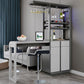 Modern Rectangle Bar Table Artificial Wood Table with Wine Cabinet for Living Room Clearhalo 'Bar Furniture' 'Bar Tables' 'bar_tables' 'furn' 'furn_bar_tables' 'Furniture' 'Kitchen & Dining Furniture' 7256420