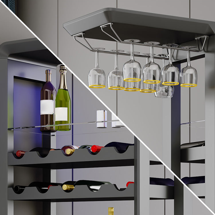 Modern Rectangle Bar Table Artificial Wood Table with Wine Cabinet for Living Room Clearhalo 'Bar Furniture' 'Bar Tables' 'bar_tables' 'furn' 'furn_bar_tables' 'Furniture' 'Kitchen & Dining Furniture' 7256424