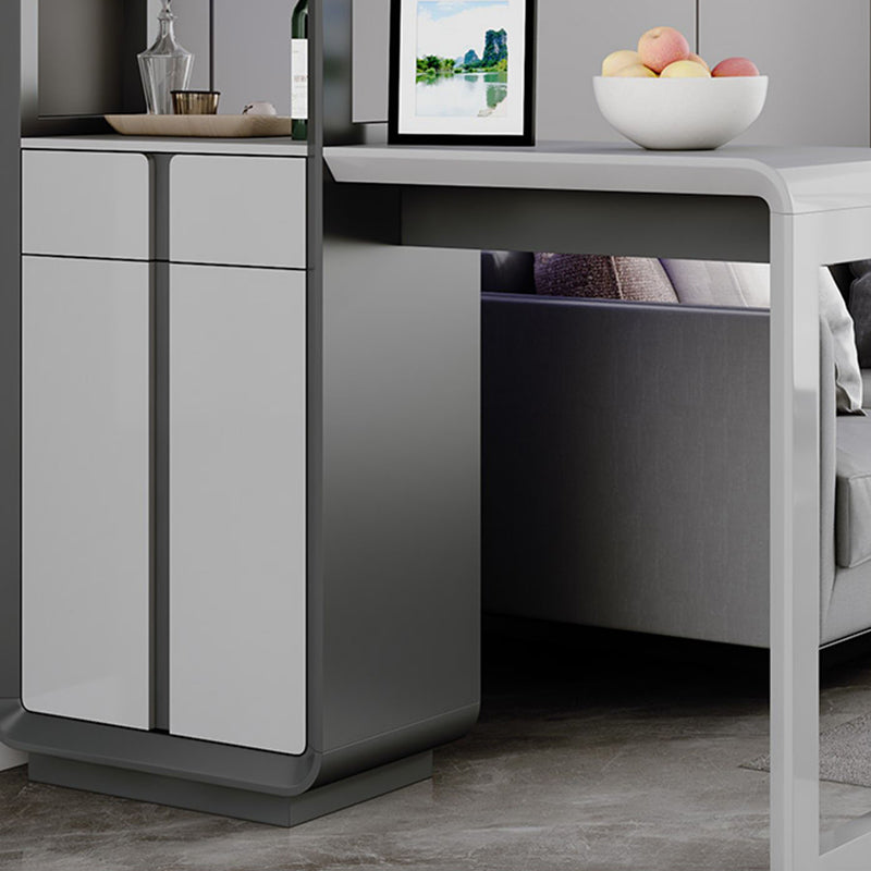 Modern Rectangle Bar Table Artificial Wood Table with Wine Cabinet for Living Room Clearhalo 'Bar Furniture' 'Bar Tables' 'bar_tables' 'furn' 'furn_bar_tables' 'Furniture' 'Kitchen & Dining Furniture' 7256425