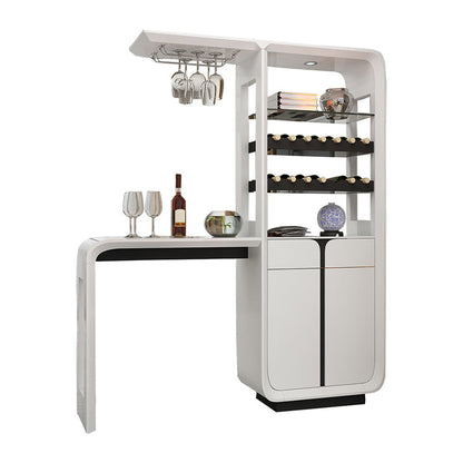 Modern Rectangle Bar Table Wood Table with Wine Cabinet for Living Room 47"L x 15"W x 79"H Without Chairs Clearhalo 'Bar Furniture' 'Bar Tables' 'bar_tables' 'furn' 'furn_bar_tables' 'Furniture' 'Kitchen & Dining Furniture' 7256445