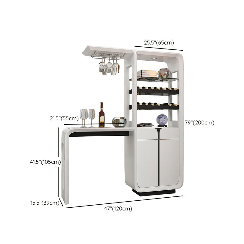 Modern Rectangle Bar Table Wood Table with Wine Cabinet for Living Room Clearhalo 'Bar Furniture' 'Bar Tables' 'bar_tables' 'furn' 'furn_bar_tables' 'Furniture' 'Kitchen & Dining Furniture' 7256451
