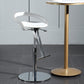 Armless Bar Stools Adjustable Height Dining Stool with Metal Base