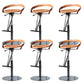 Armless Bar Stools Adjustable Height Dining Stool with Metal Base