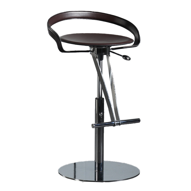 Armless Bar Stools Adjustable Height Dining Stool with Metal Base