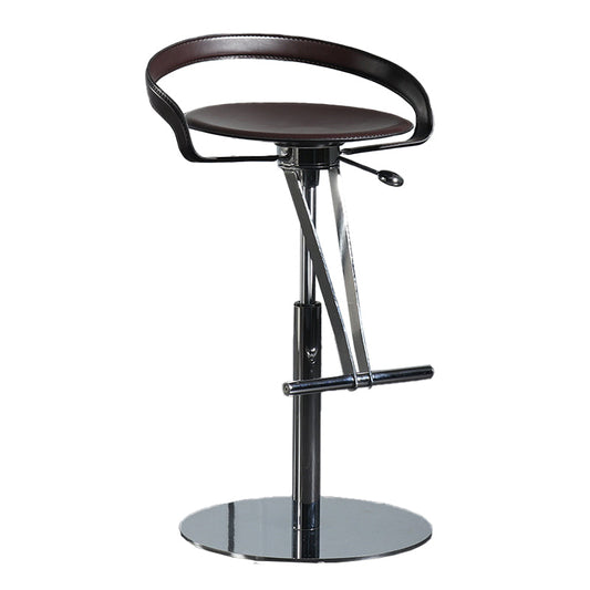 Armless Bar Stools Adjustable Height Dining Stool with Metal Base