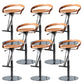 Armless Bar Stools Adjustable Height Dining Stool with Metal Base