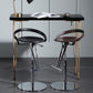 Armless Bar Stools Adjustable Height Dining Stool with Metal Base