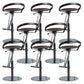 Armless Bar Stools Adjustable Height Dining Stool with Metal Base