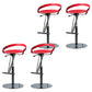 Armless Bar Stools Adjustable Height Dining Stool with Metal Base