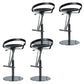 Armless Bar Stools Adjustable Height Dining Stool with Metal Base