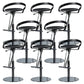 Armless Bar Stools Adjustable Height Dining Stool with Metal Base