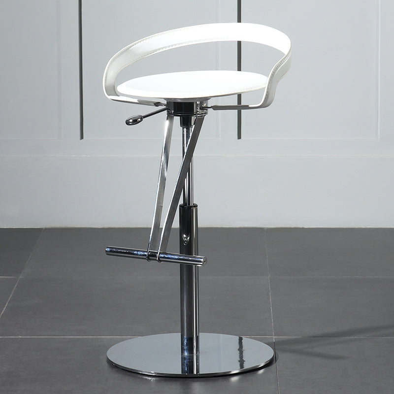Armless Bar Stools Adjustable Height Dining Stool with Metal Base
