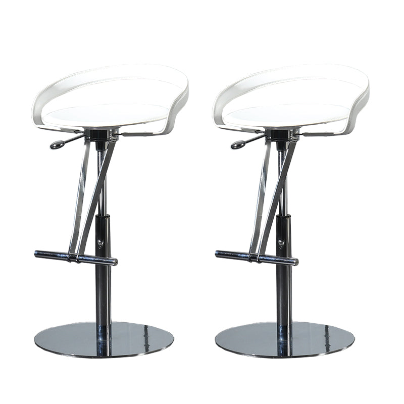 Armless Bar Stools Adjustable Height Dining Stool with Metal Base