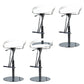 Armless Bar Stools Adjustable Height Dining Stool with Metal Base