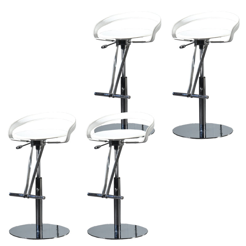Armless Bar Stools Adjustable Height Dining Stool with Metal Base