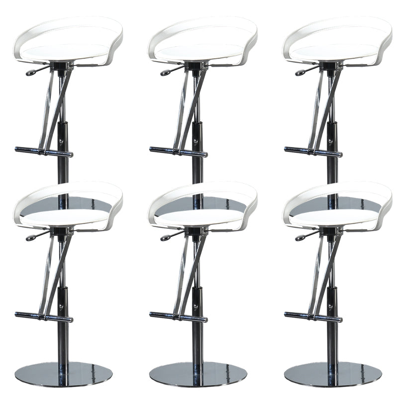Armless Bar Stools Adjustable Height Dining Stool with Metal Base