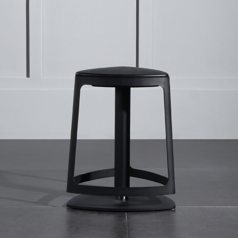 Armless Bar Stools Adjustable Height Dining Stool with Metal Base