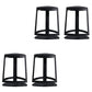 Armless Bar Stools Adjustable Height Dining Stool with Metal Base