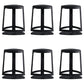Armless Bar Stools Adjustable Height Dining Stool with Metal Base
