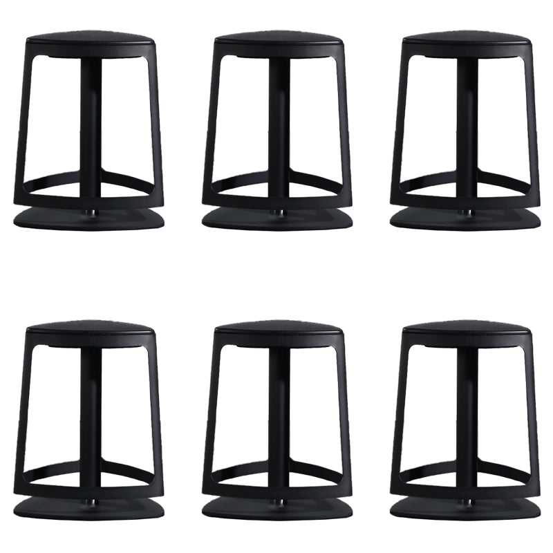 Armless Bar Stools Adjustable Height Dining Stool with Metal Base