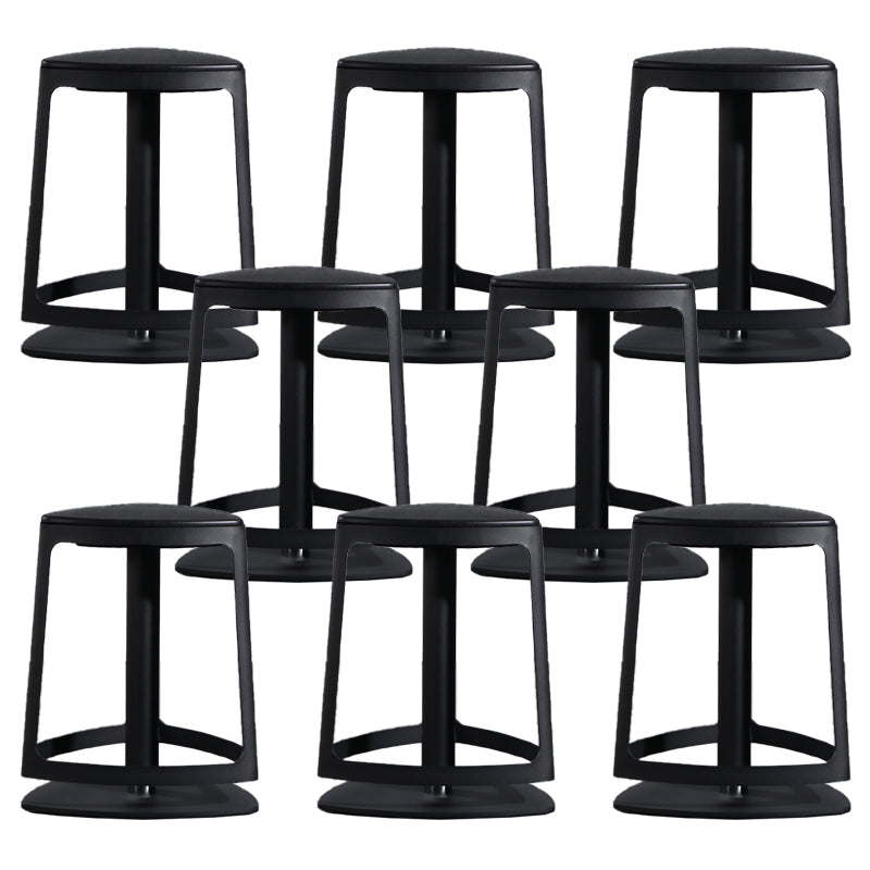 Armless Bar Stools Adjustable Height Dining Stool with Metal Base