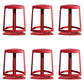 Armless Bar Stools Adjustable Height Dining Stool with Metal Base