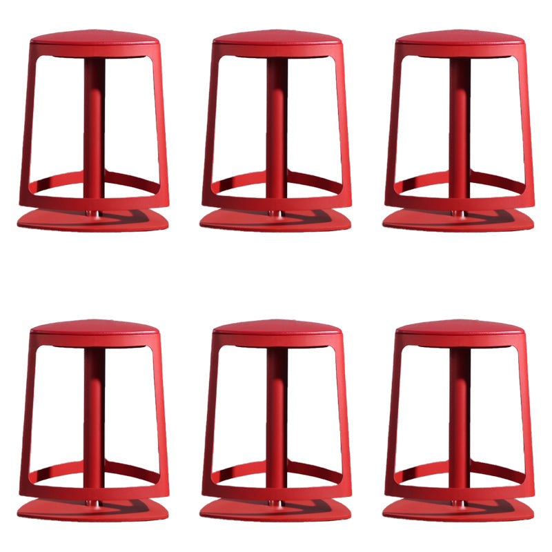 Armless Bar Stools Adjustable Height Dining Stool with Metal Base
