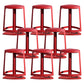 Armless Bar Stools Adjustable Height Dining Stool with Metal Base