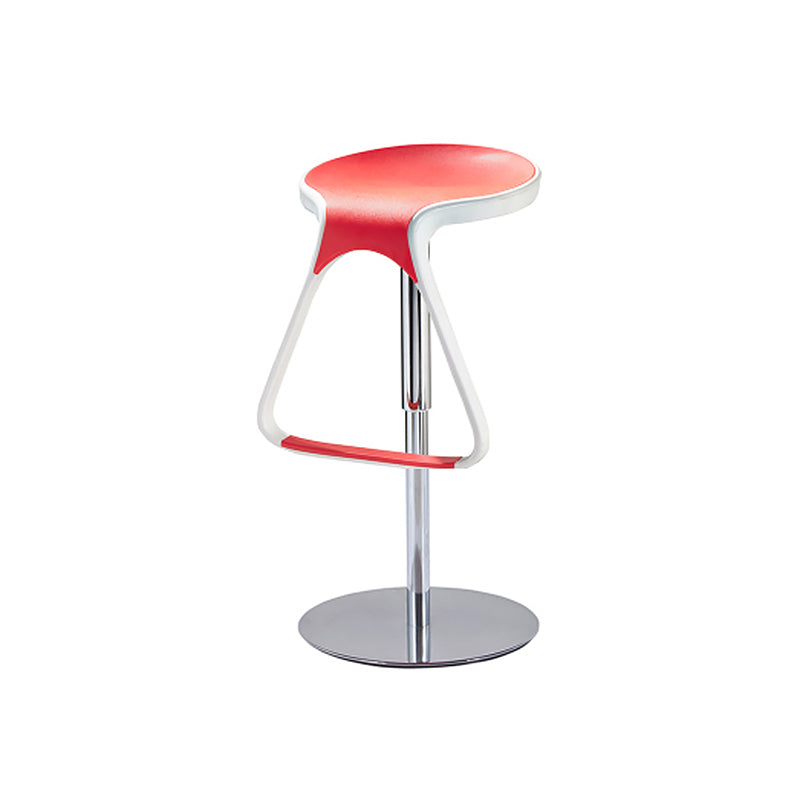 Armless Bar Stools Adjustable Height Dining Stool with Metal Base