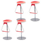 Armless Bar Stools Adjustable Height Dining Stool with Metal Base