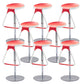 Armless Bar Stools Adjustable Height Dining Stool with Metal Base
