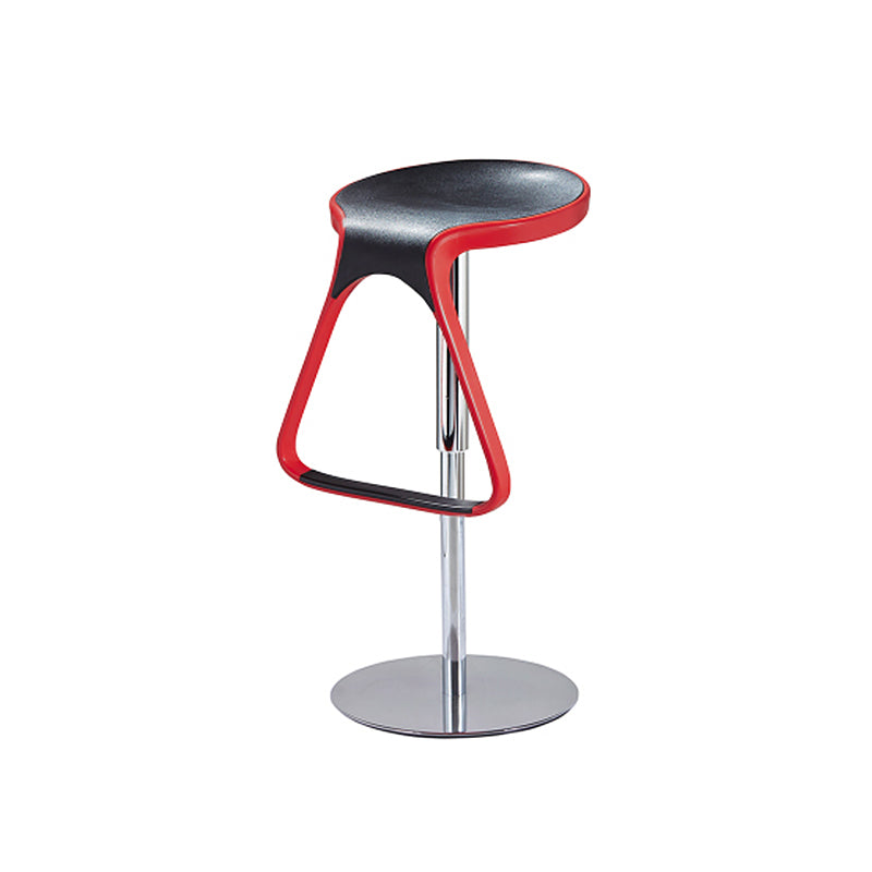 Armless Bar Stools Adjustable Height Dining Stool with Metal Base