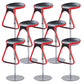 Armless Bar Stools Adjustable Height Dining Stool with Metal Base
