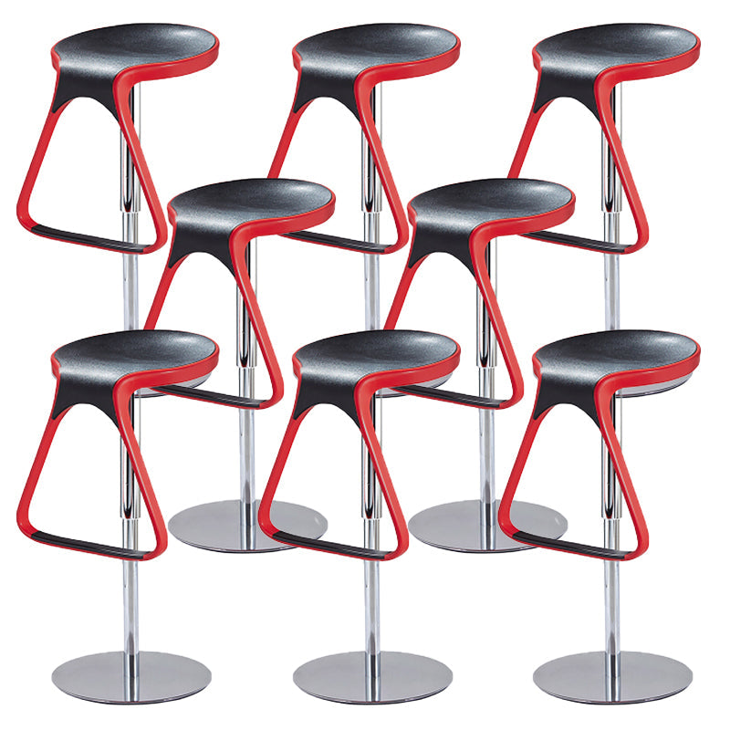 Armless Bar Stools Adjustable Height Dining Stool with Metal Base