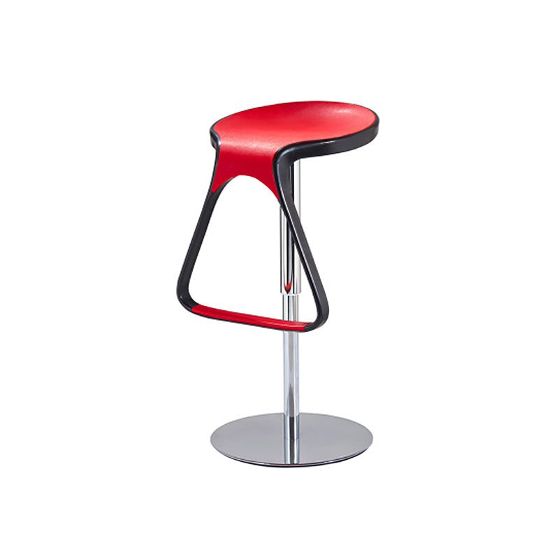 Armless Bar Stools Adjustable Height Dining Stool with Metal Base